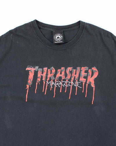Vintage Thrasher Magazine Bleeding Spell Out Graphic T-Shirt - L