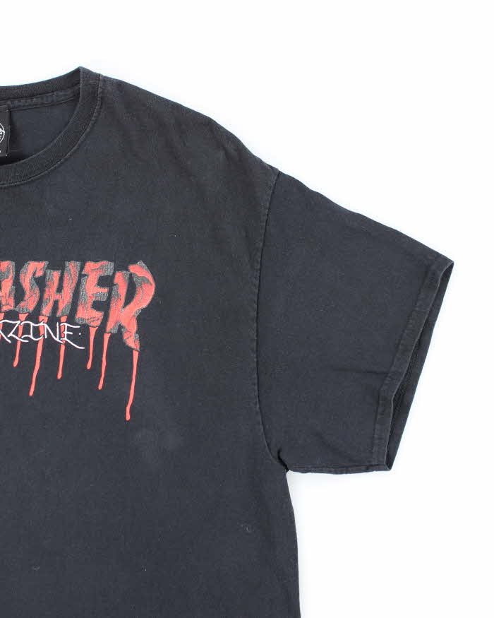 Vintage Thrasher Magazine Bleeding Spell Out Graphic T-Shirt - L