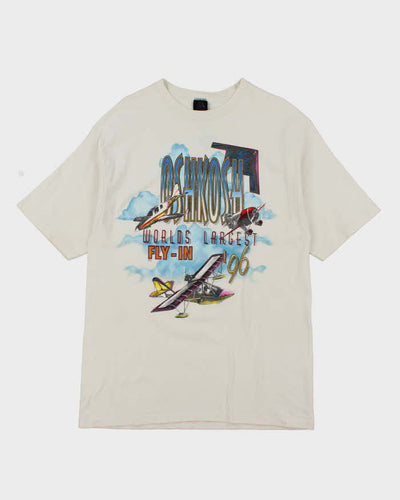 Vintage 90's Oshkosh Fly-In Single Stitch Graphic T-Shirt - XL
