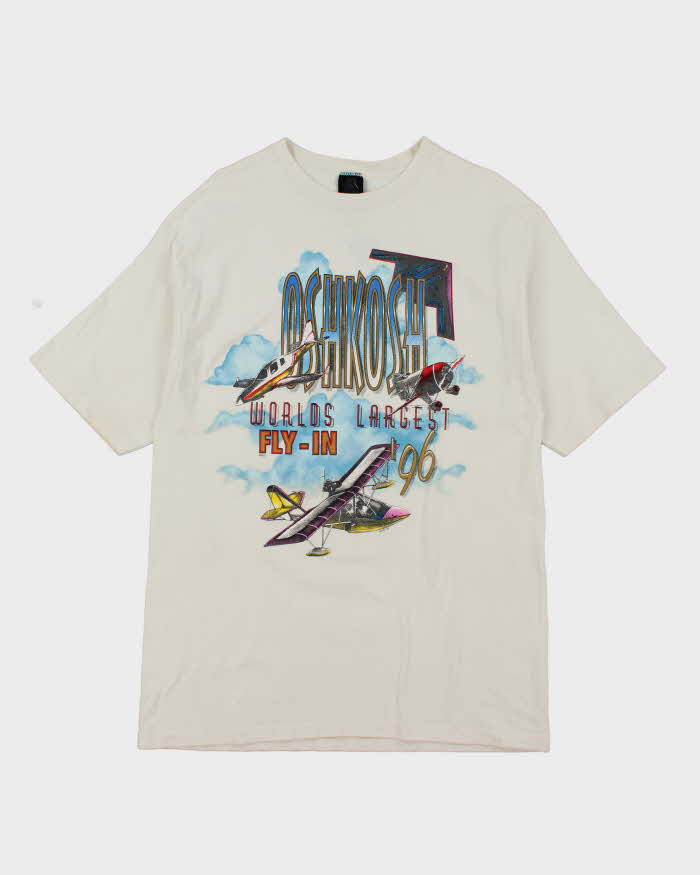 Vintage 90's Oshkosh Fly-In Single Stitch Graphic T-Shirt - XL