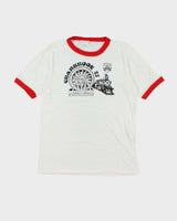 Vintage 80's Cranbrooks Train Graphic Ringer Style T-Shirt - M