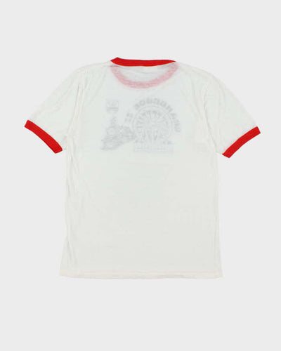 Vintage 80's Cranbrooks Train Graphic Ringer Style T-Shirt - M