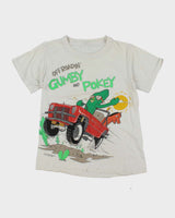 Vintage 80's Gumby &amp; Pokey Off Roadin' Graphic Baby Fit T-Shirt - S