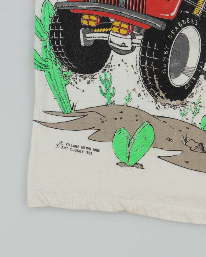 Vintage 80's Gumby &amp; Pokey Off Roadin' Graphic Baby Fit T-Shirt - S