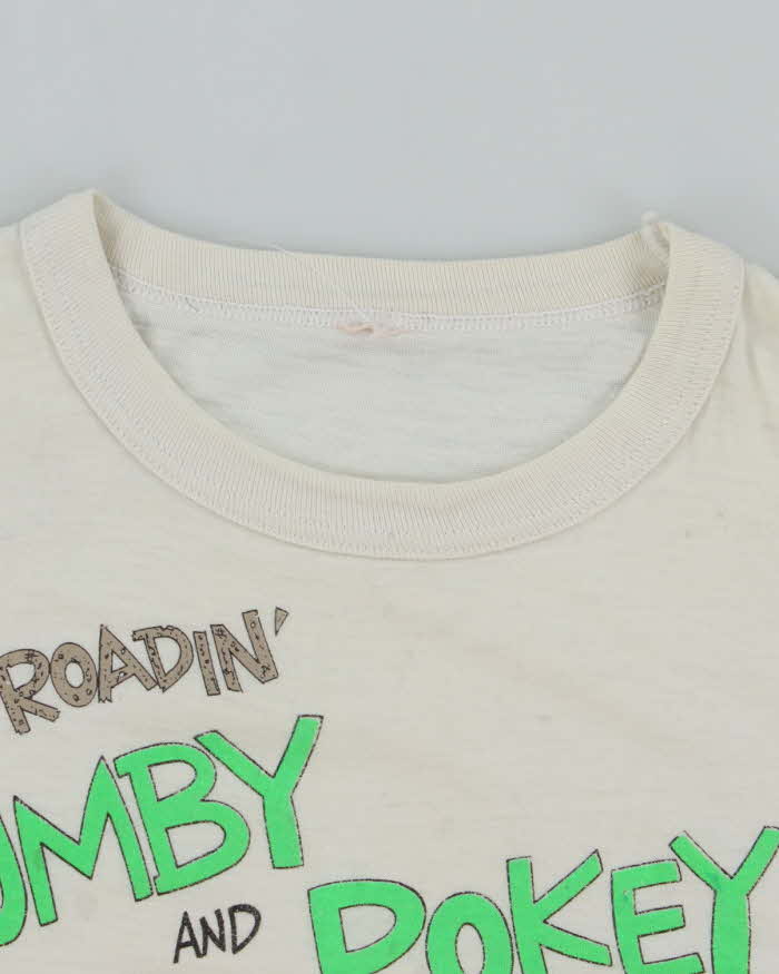 Vintage 80's Gumby &amp; Pokey Off Roadin' Graphic Baby Fit T-Shirt - S