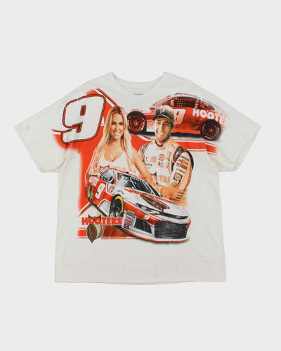Vintage Y2K Hendrick Motorsports Nascar Hooters All Over Print T-Shirt - XXL
