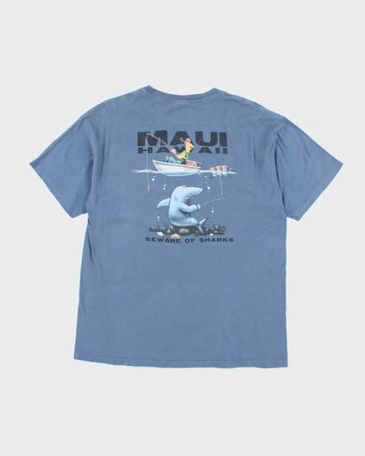 Vintage 2000's Maui Beware Sharks Souvenir T-Shirt - L