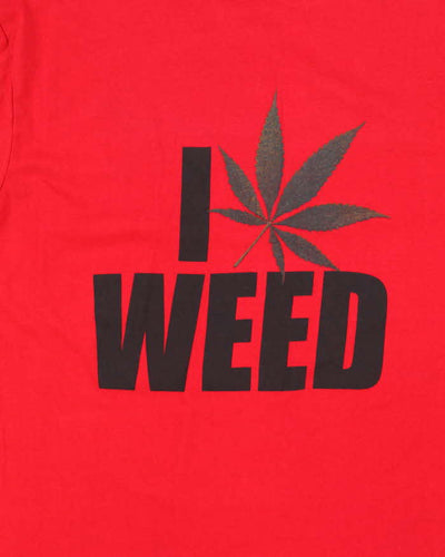 Vintage Y2K I Heart Weed Graphic T-Shirt - L