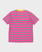 Vintage 90's Guess Embroidered Logo Striped T-Shirt - L