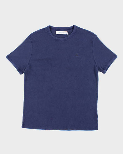 Vintage Calvin Klein Small Logo Waffle T-Shirt - M