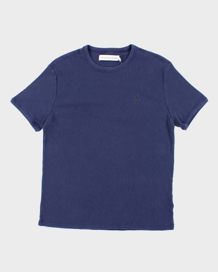 Vintage Calvin Klein Small Logo Waffle T-Shirt - M
