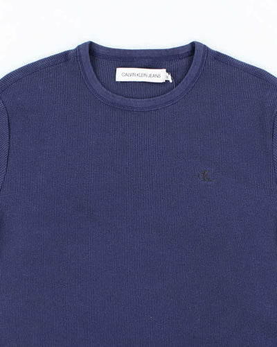 Vintage Calvin Klein Small Logo Waffle T-Shirt - M