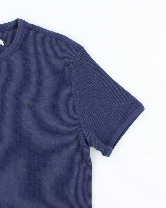 Vintage Calvin Klein Small Logo Waffle T-Shirt - M