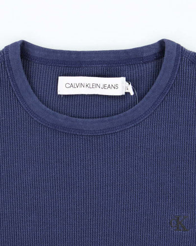 Vintage Calvin Klein Small Logo Waffle T-Shirt - M