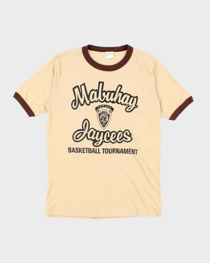 Vintage 80's Jaycees Basketball Tournament Graphic Ringer T-Shirt - M