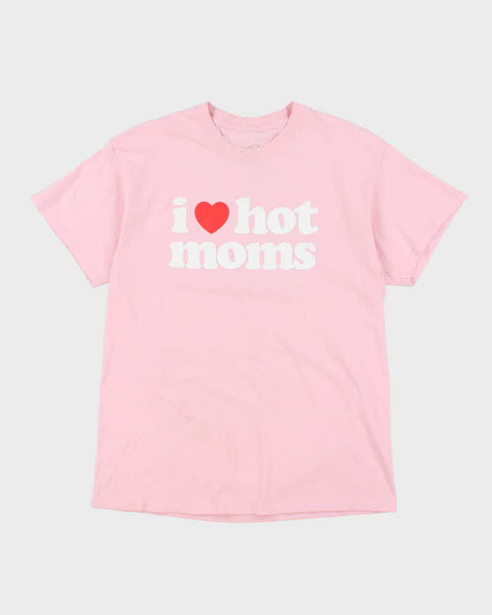 Vintage Y2K I <3 Hot Moms Comedy Graphic T-Shirt - L