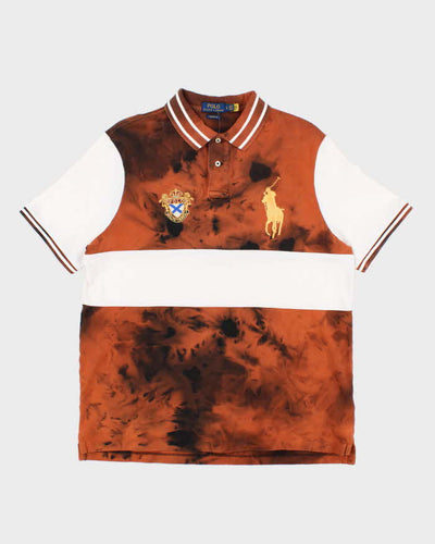 Vintage Y2K Ralph Lauren Bleach Dye Big Horse Polo Shirt - L