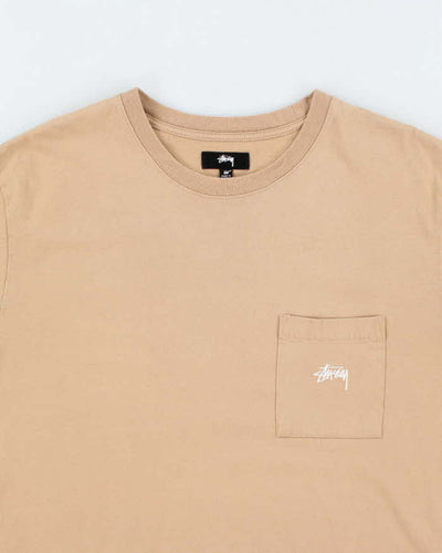 Vintage Stussy Embroidered Logo Heavyweight Pocket T-Shirt - XL