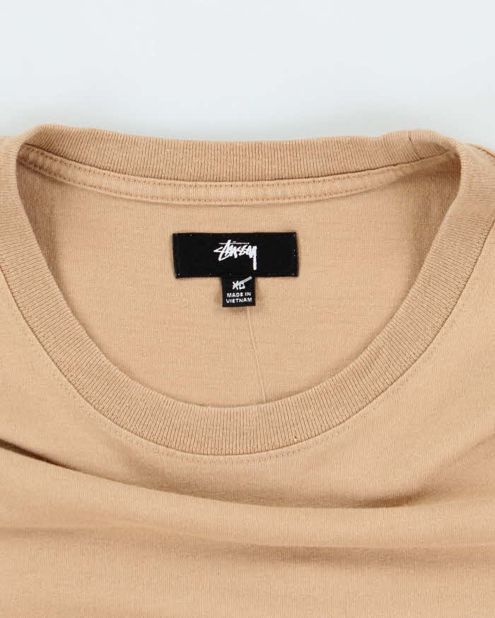 Vintage Stussy Embroidered Logo Heavyweight Pocket T-Shirt - XL