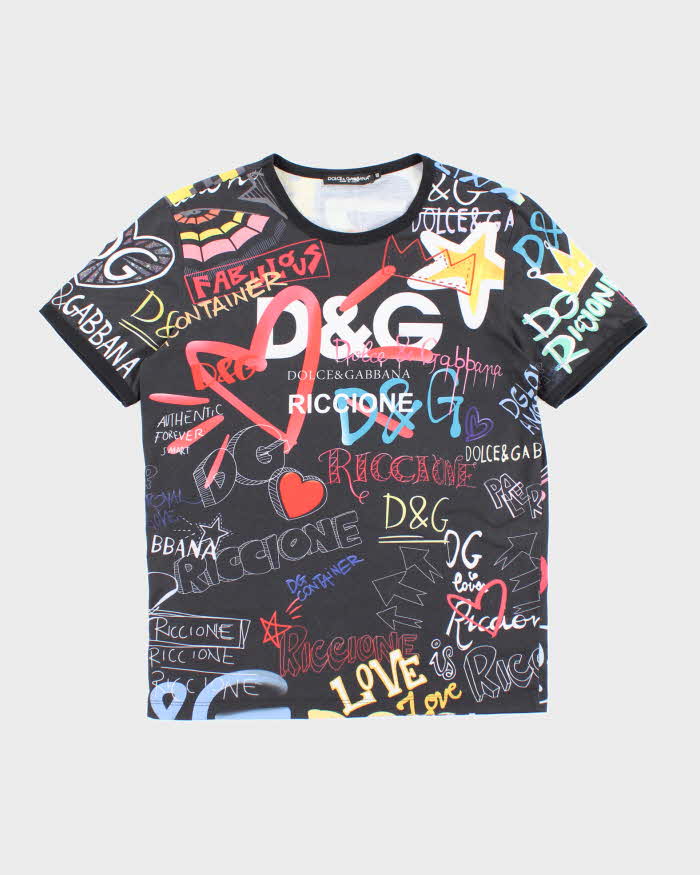 Vintage Y2K Dolce &amp; Gabbana All Over Print Graphic T-Shirt - S