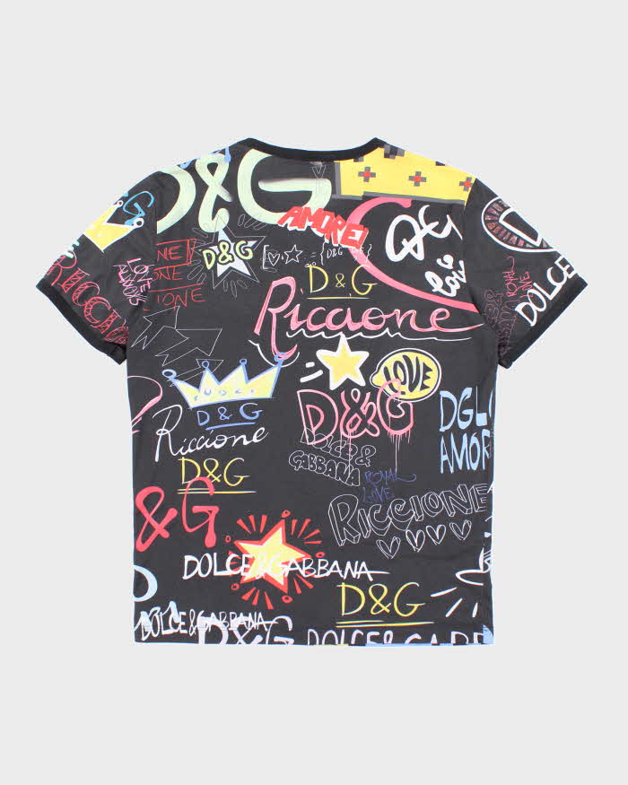 Vintage Y2K Dolce &amp; Gabbana All Over Print Graphic T-Shirt - S
