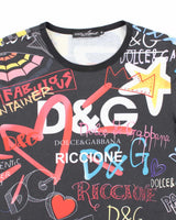 Vintage Y2K Dolce &amp; Gabbana All Over Print Graphic T-Shirt - S