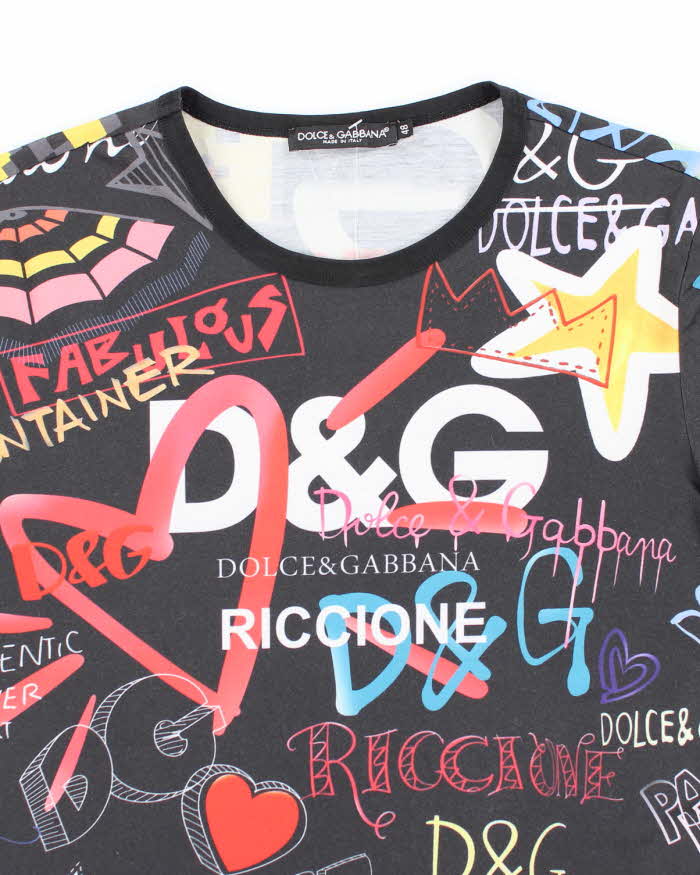 Vintage Y2K Dolce & Gabbana All Over Print Graphic T-Shirt - S
