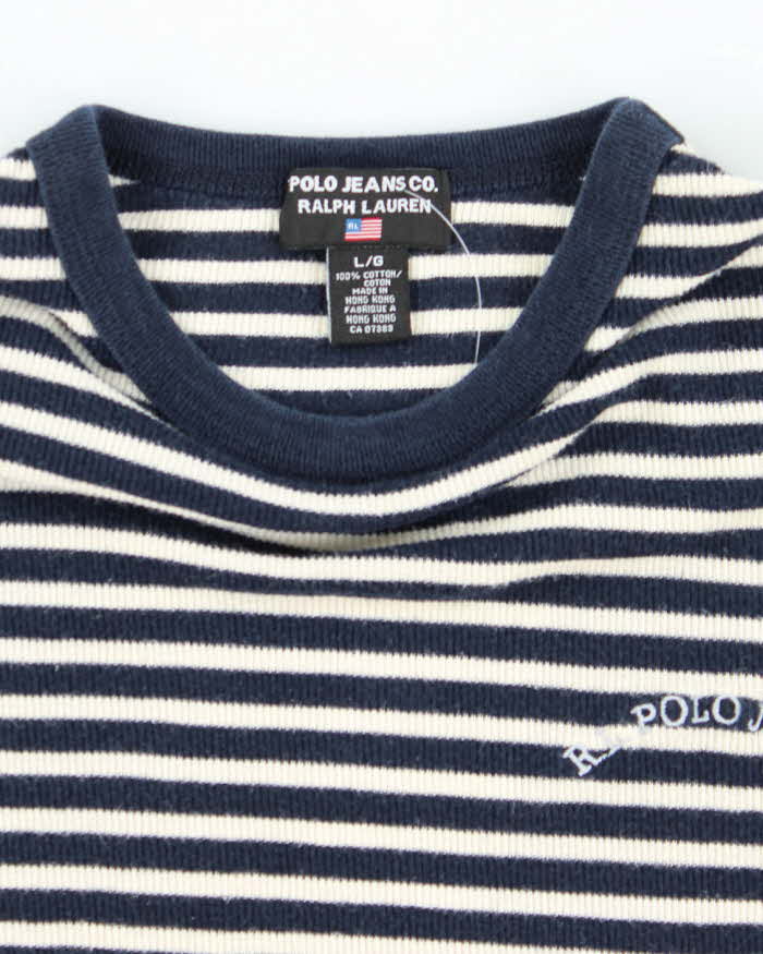 Vintage Y2K Polo Jeans Co. Lightweight Striped T-Shirt - L