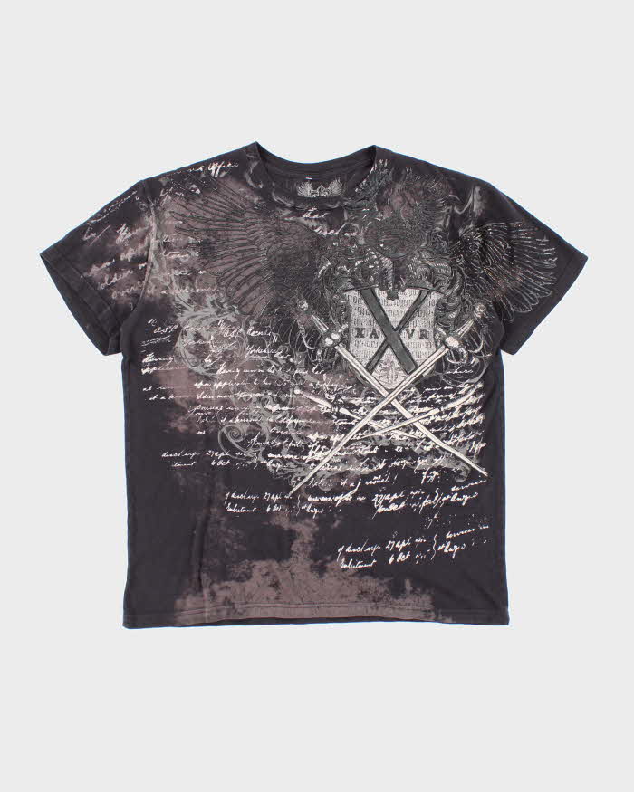 Vintage Y2K Xzavier Unlimited All Over Print Gothic T-Shirt - L