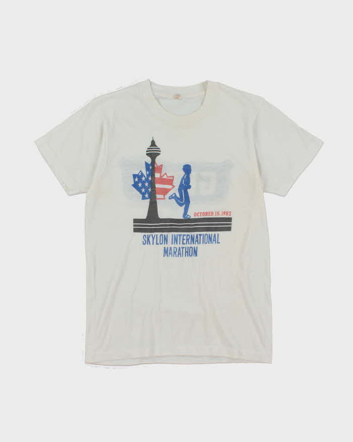 Vintage 80's Skylon International Marathon Running Graphic T-Shirt - M