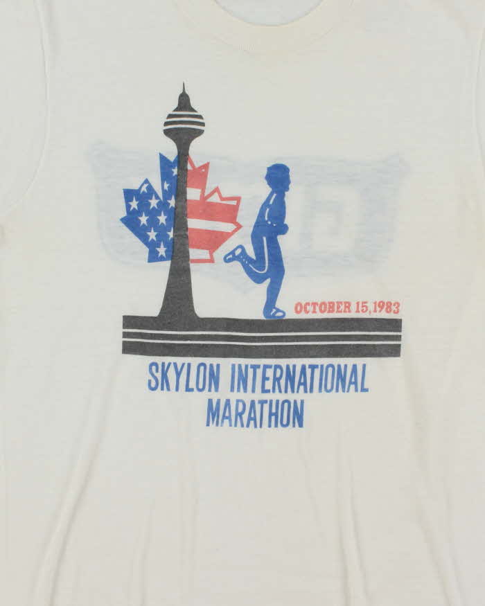 Vintage 80's Skylon International Marathon Running Graphic T-Shirt - M