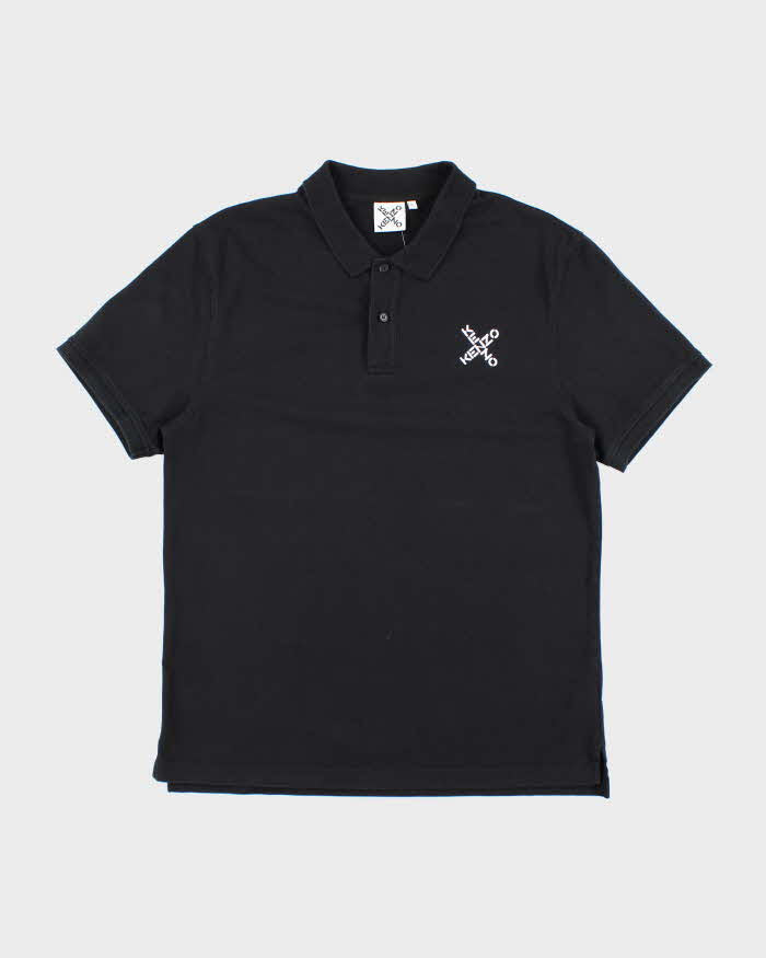 Vintage Kenzo Spell Out Logo Polo Shirt - XL