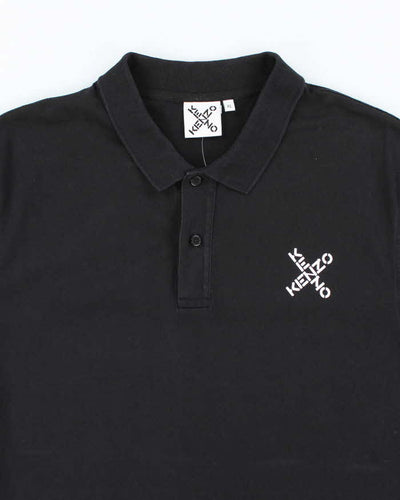 Vintage Kenzo Spell Out Logo Polo Shirt - XL