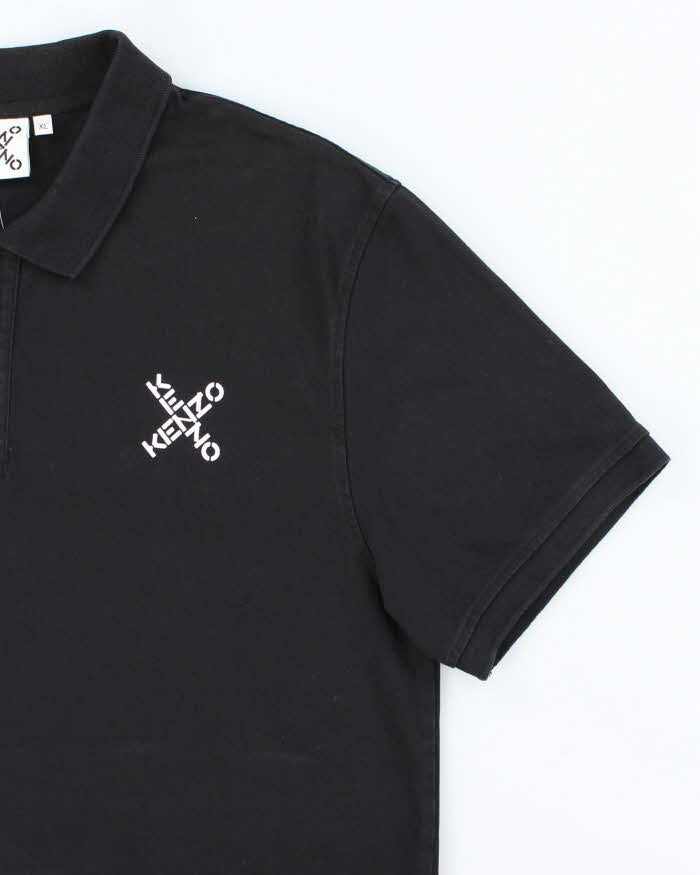 Vintage Kenzo Spell Out Logo Polo Shirt - XL