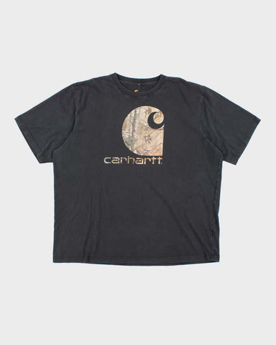 Vintage Y2K Cahartt Camouflage Centre Logo Graphic T-Shirt - XXL