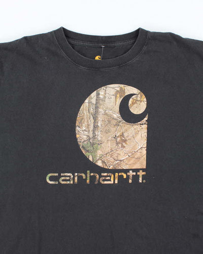 Vintage Y2K Cahartt Camouflage Centre Logo Graphic T-Shirt - XXL