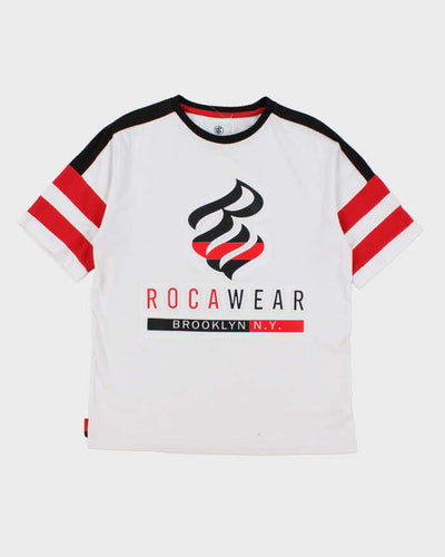 Vintage Y2K Rocawear Embossed Logo Graphic T-Shirt - S