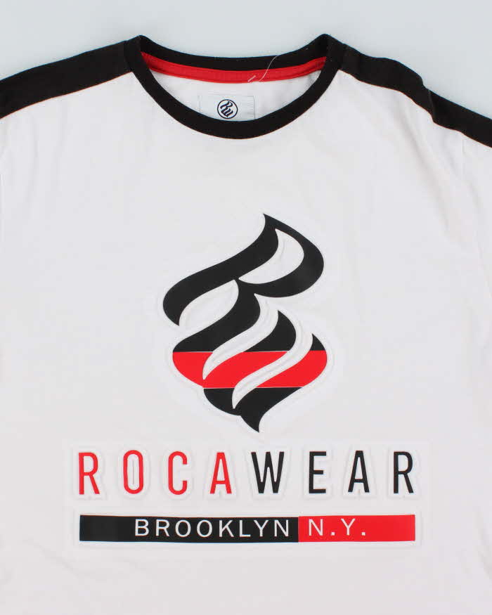 Vintage Y2K Rocawear Embossed Logo Graphic T-Shirt - S