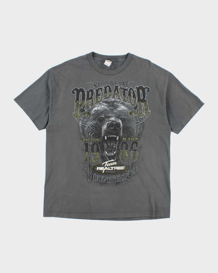 Vintage Y2K Supreme Predator Team Real Tree Graphic T-Shirt - XL