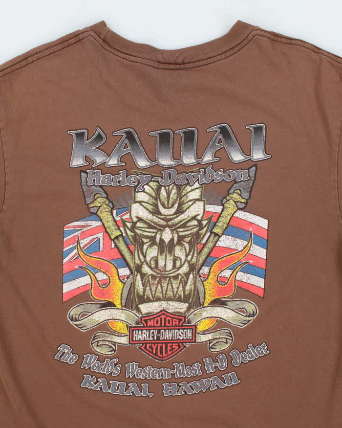 Vintage Harley Davidson Kauai Biker Graphic T-Shirt - L