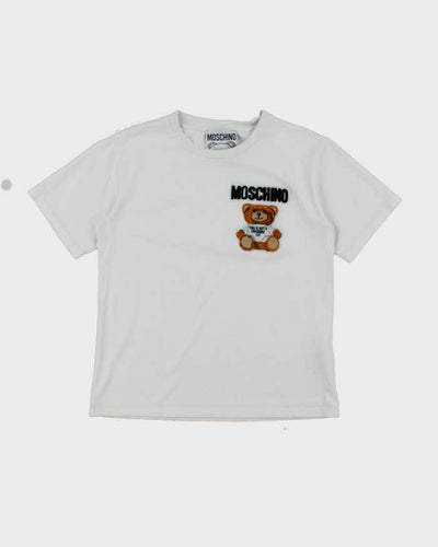 Vintage Moschino Textured Teddy Bear Graphic T-Shirt - S
