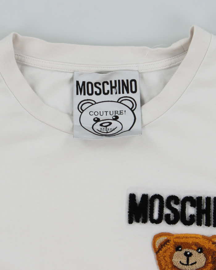 Vintage Moschino Textured Teddy Bear Graphic T-Shirt - S