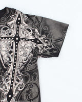 Vintage Y2K Konflic Gothic Style All Over Print Graphic T-Shirt - L
