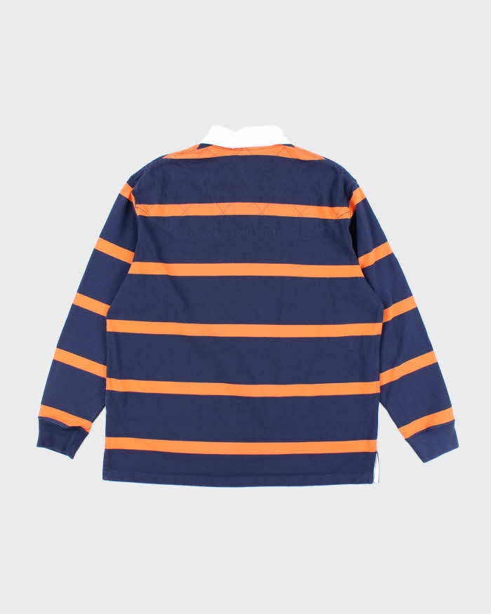 Vintage 2000's Ralph Lauren Embroidered Striped Long Sleeve Rugby Shirt - M