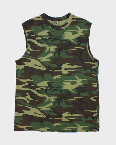 Vintage Y2K Woodland Camouflage Vest - M