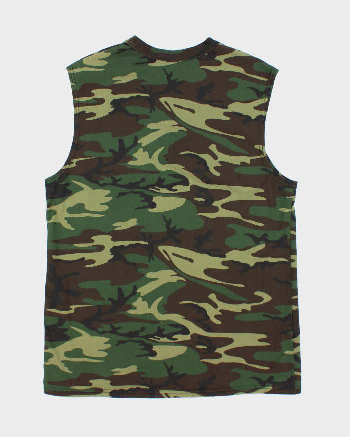 Vintage Y2K Woodland Camouflage Vest - M