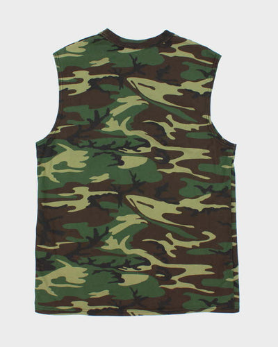 Vintage Y2K Woodland Camouflage Vest - M