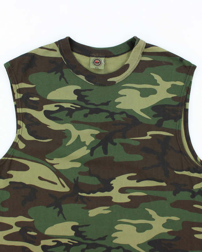Vintage Y2K Woodland Camouflage Vest - M