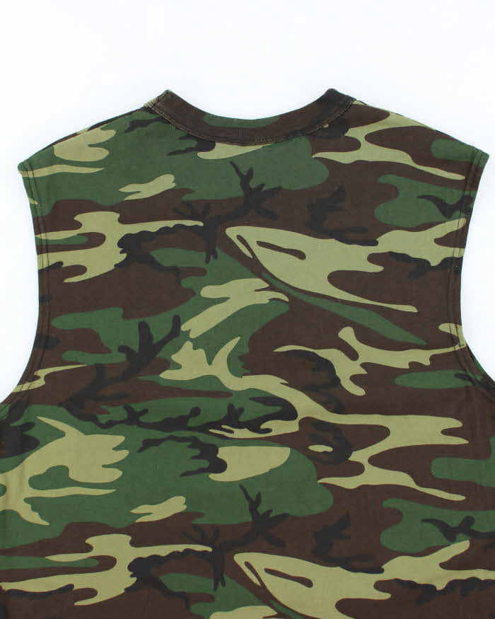 Vintage Y2K Woodland Camouflage Vest - M