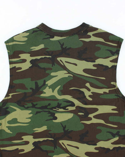 Vintage Y2K Woodland Camouflage Vest - M